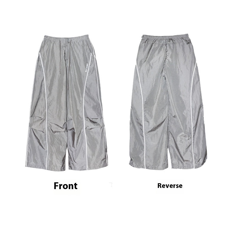 Blue Gray Stitching Contrast Color Quick-drying Hip-hop Pullover Kpop Long Sleeve