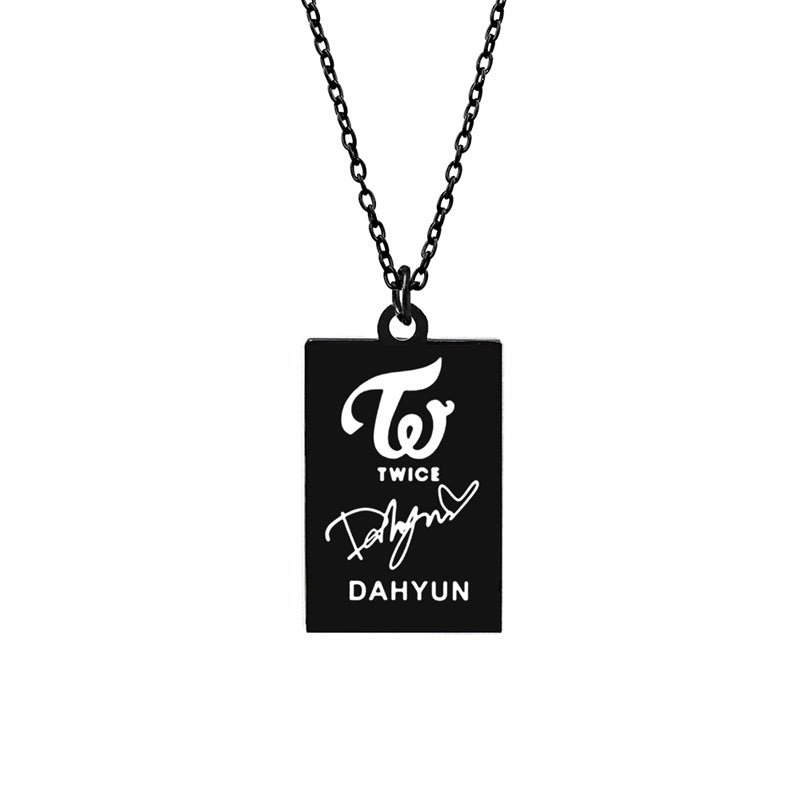 KPOP TWICE Member Signature Stainless Steel Pendant Necklace