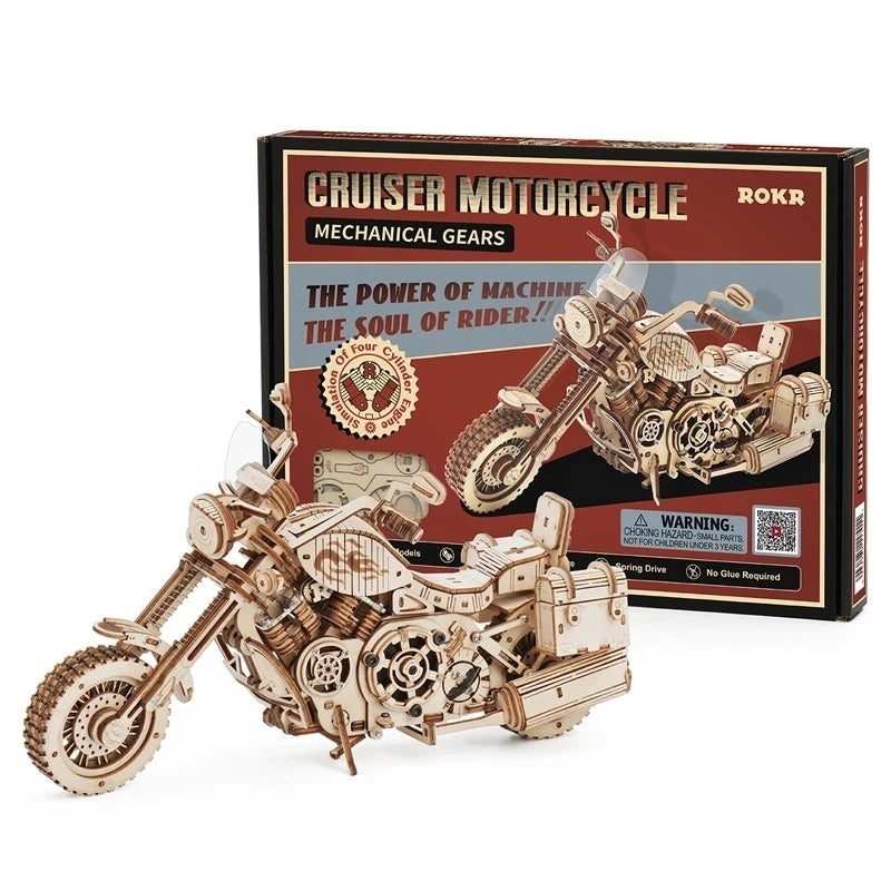 420 Piece Robotime ROKR Cruiser Motorcycle DIY Wooden Model