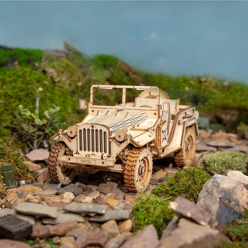 3D Wooden Model Jeep