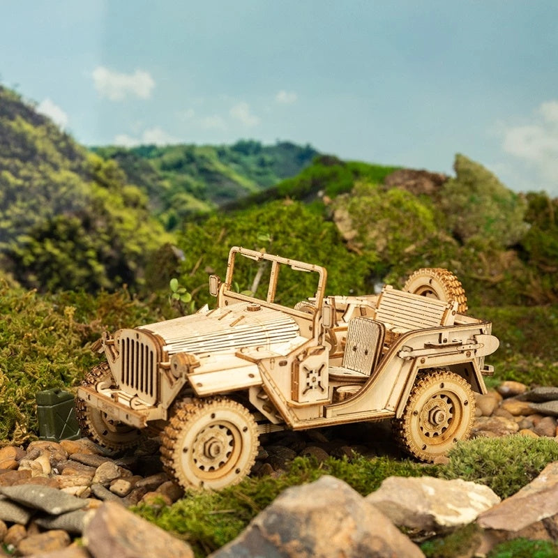 3D Wooden Model Jeep