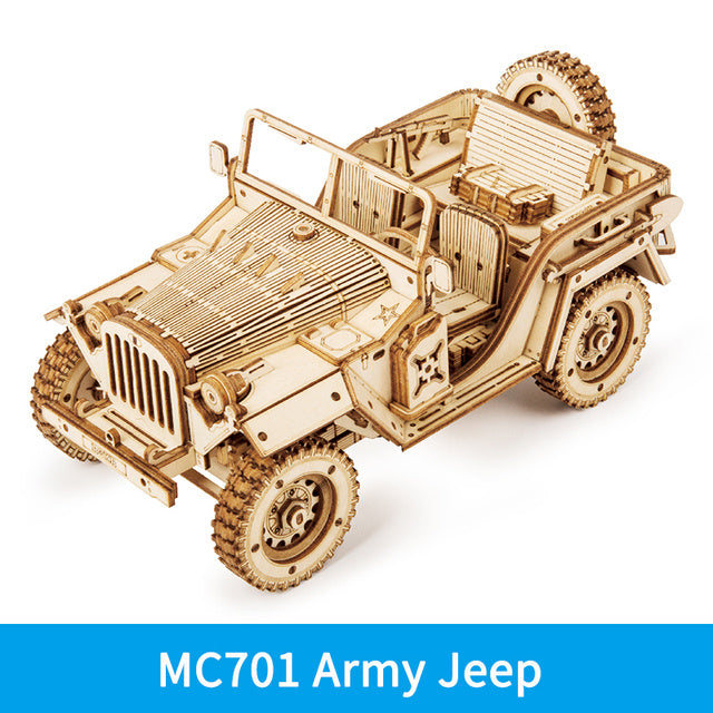 3D Wooden Model Jeep