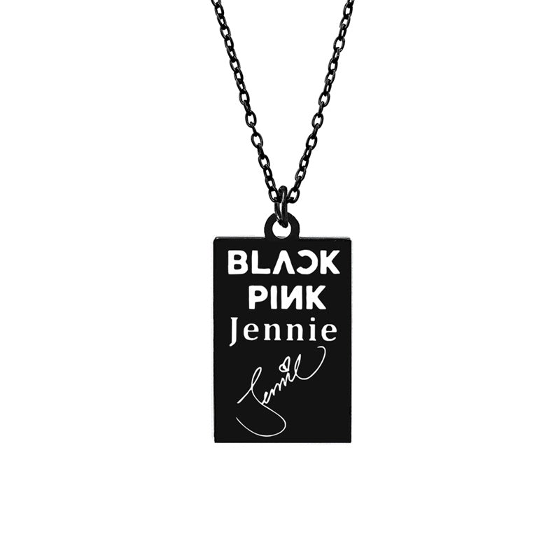 KPOP Signature ID Pendant Necklace Jisoo Lisa Jennie Rose