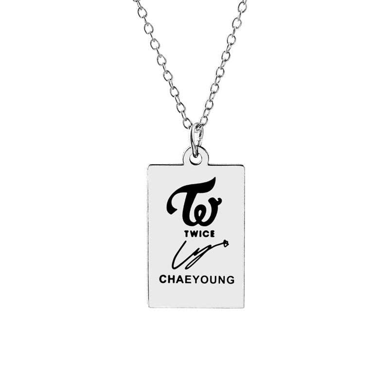 KPOP TWICE Member Signature Stainless Steel Pendant Necklace