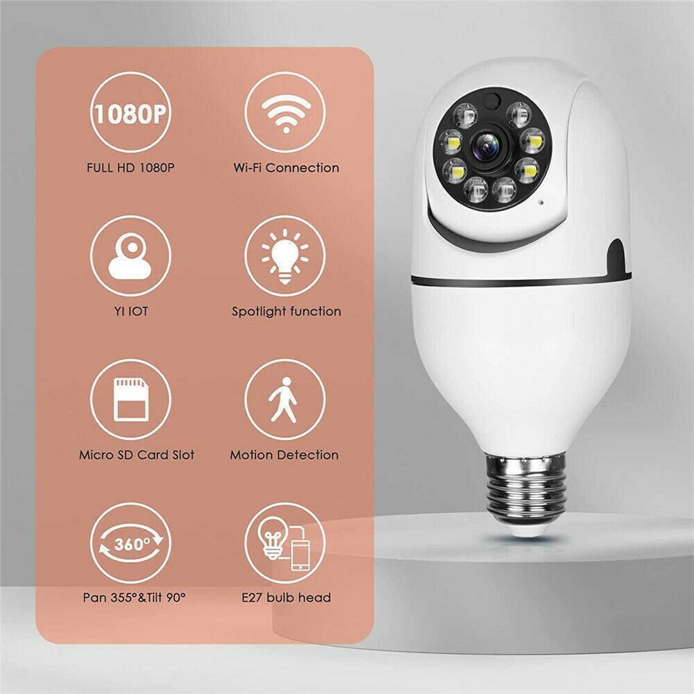 Wireless Light Bulb Camera for Smart Home Security