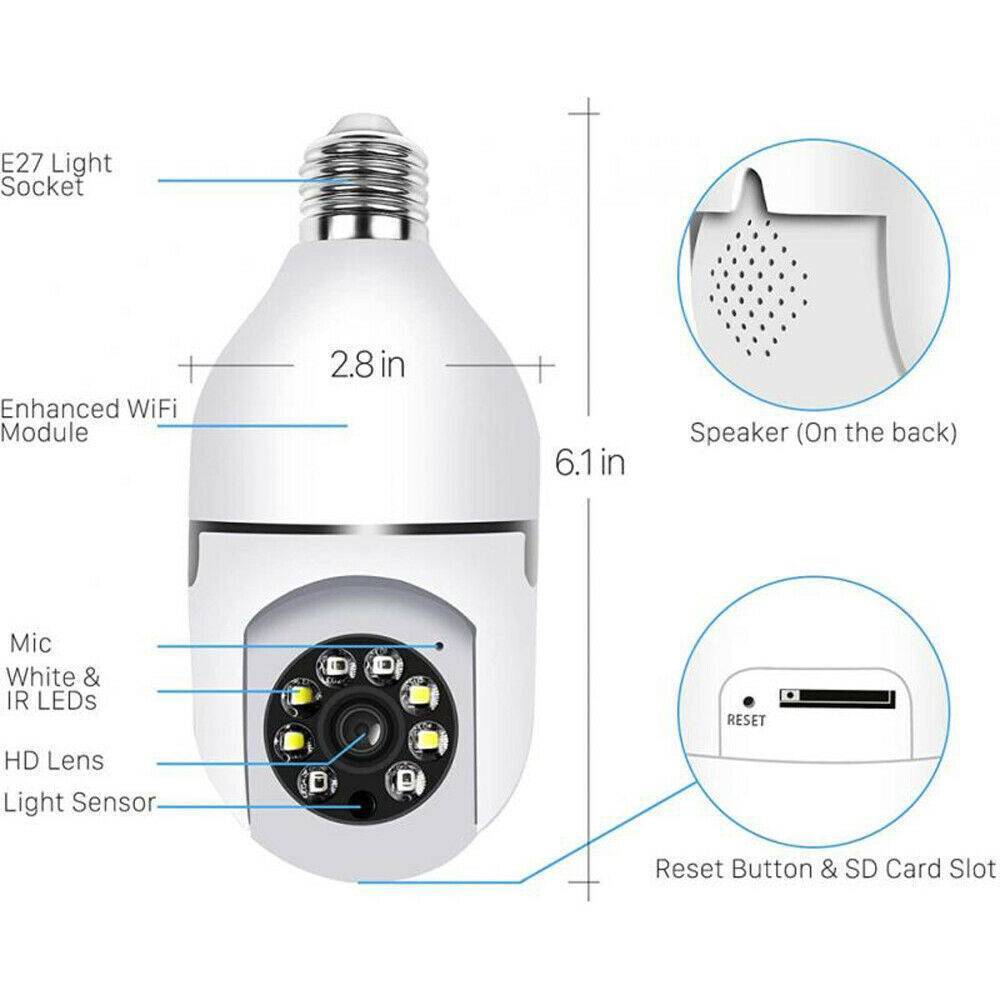 Wireless Light Bulb Camera for Smart Home Security