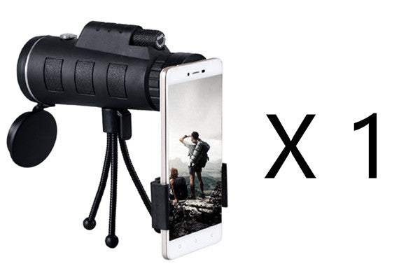 Monocular Telescope Zoom Scope with Compass Phone Clip Tripod, Compatible with Apple.