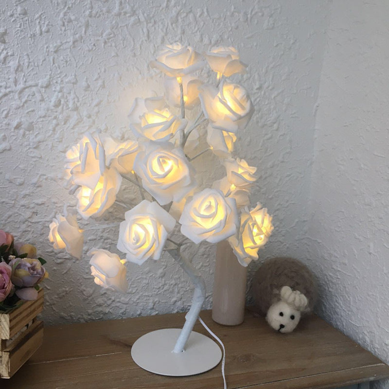 Rose Flower Bonsai Tree Style Table Lamp or Night Light
