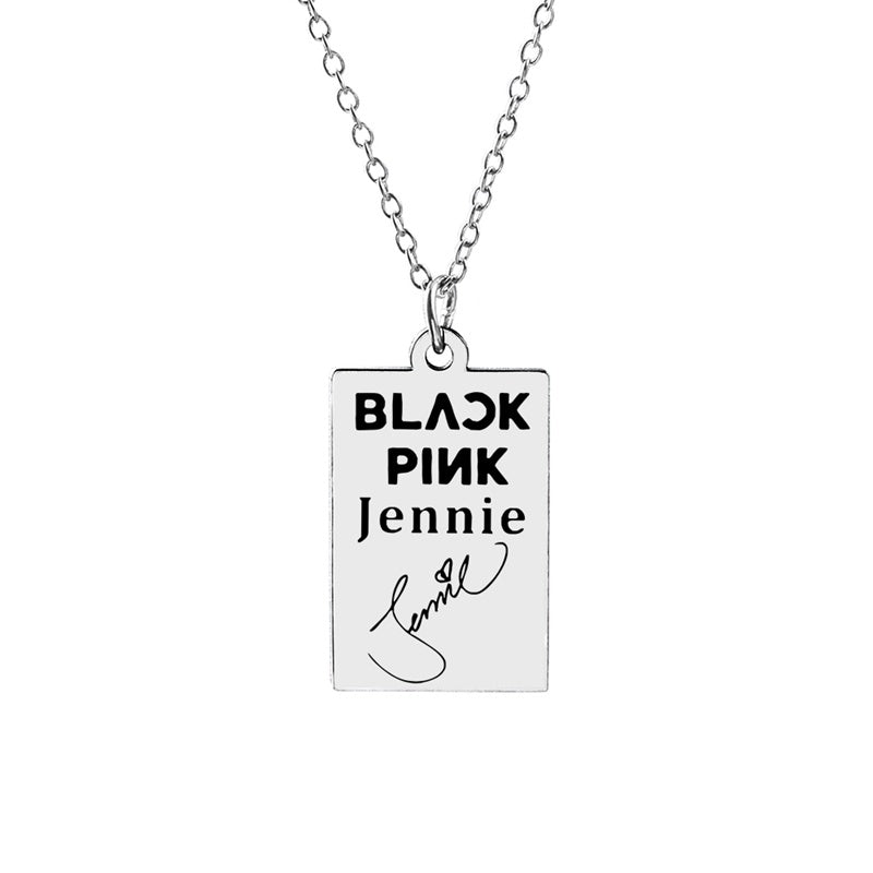 KPOP Signature ID Pendant Necklace Jisoo Lisa Jennie Rose