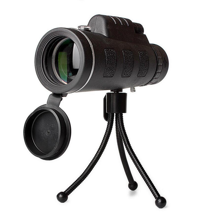 Monocular Telescope Zoom Scope with Compass Phone Clip Tripod, Compatible with Apple.