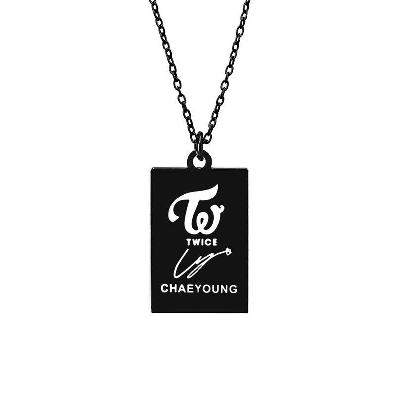 KPOP TWICE Member Signature Stainless Steel Pendant Necklace