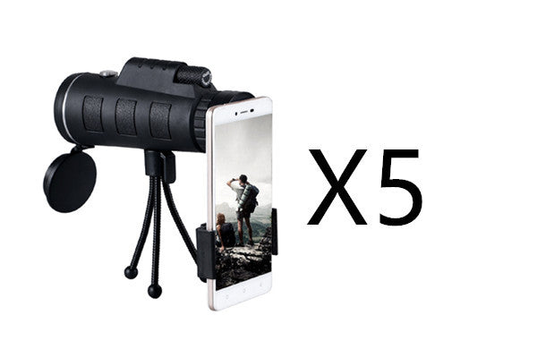 Monocular Telescope Zoom Scope with Compass Phone Clip Tripod, Compatible with Apple.