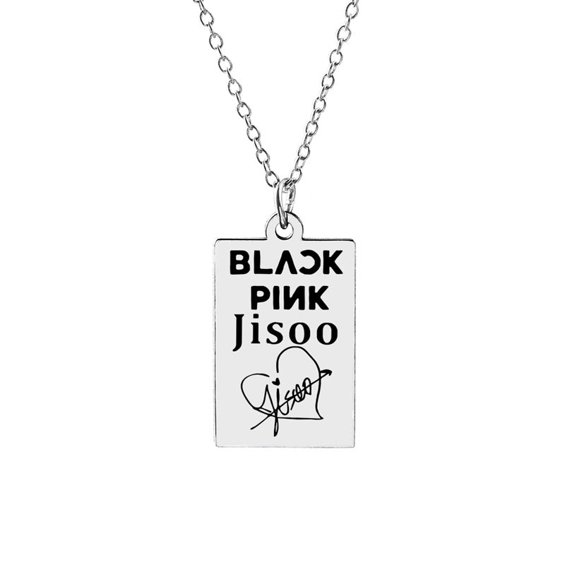 KPOP Signature ID Pendant Necklace Jisoo Lisa Jennie Rose