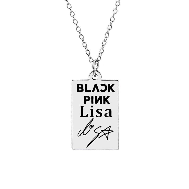 KPOP Signature ID Pendant Necklace Jisoo Lisa Jennie Rose