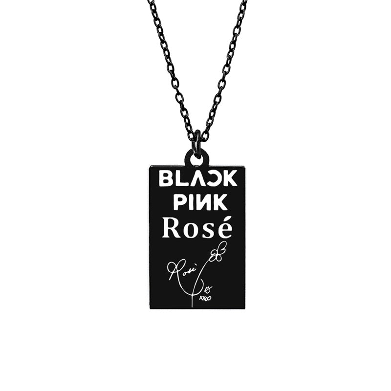 KPOP Signature ID Pendant Necklace Jisoo Lisa Jennie Rose