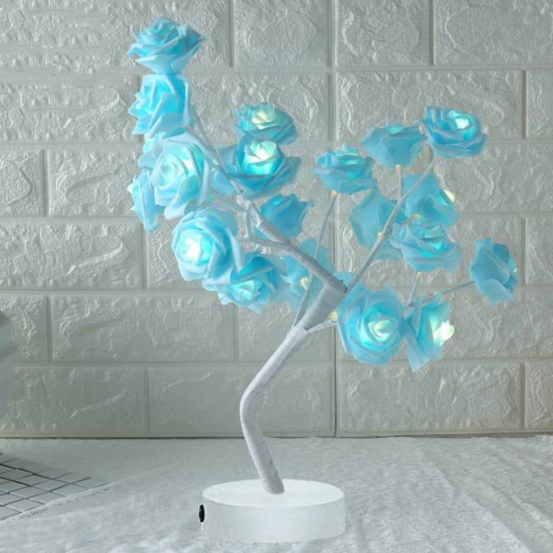Rose Flower Bonsai Tree Style Table Lamp or Night Light