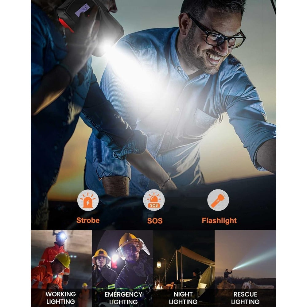 Portable car Battery Charger/Booster W/Air Compressor. LCD Display, LED Light.