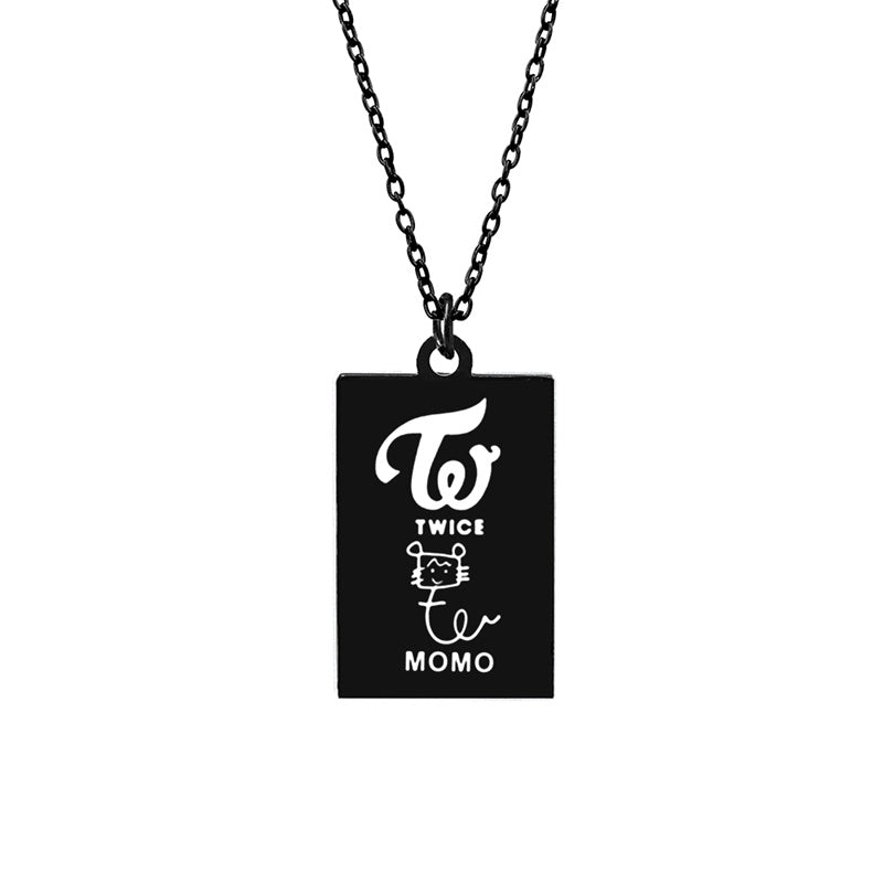 KPOP TWICE Member Signature Stainless Steel Pendant Necklace