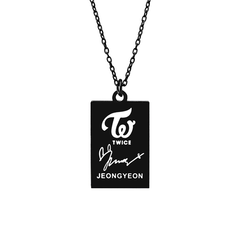 KPOP TWICE Member Signature Stainless Steel Pendant Necklace