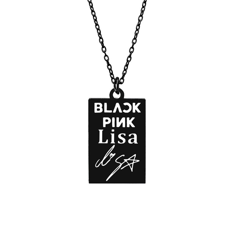 KPOP Signature ID Pendant Necklace Jisoo Lisa Jennie Rose