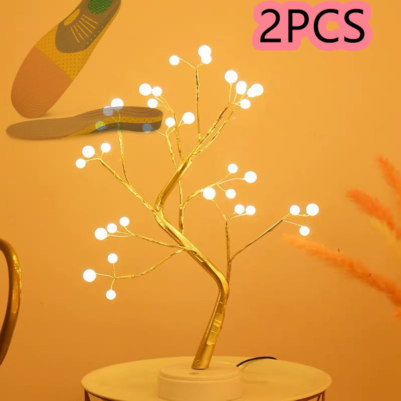 Led Copper Wire Bonsai Tree Light w/Rice Grain or Round Lights