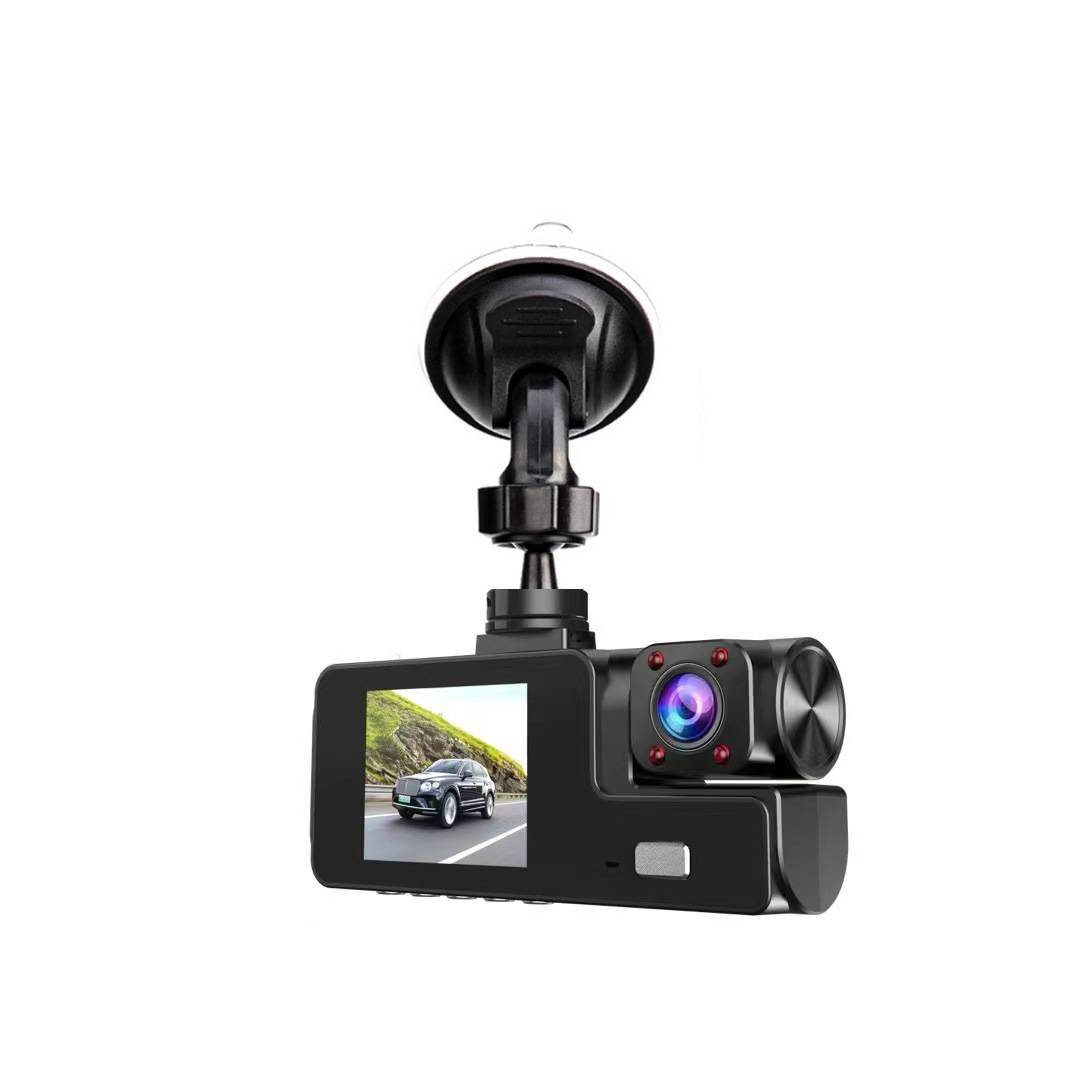 Car Dash Cam Front/Rear/Inside Dual Lens Video Recorder